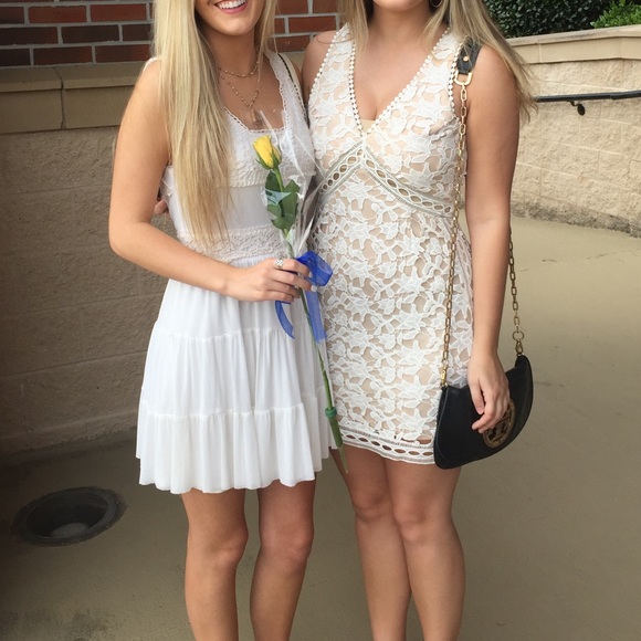 As U Wish White Lace A-Frame Mini Dress Size Small - Picture 11 of 12